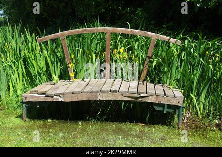 Wooden bench in France, Europe Stock Photo