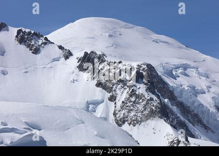 Mont Blanc Summit from Aiguille du Midi. Chamonix. France Stock Photo