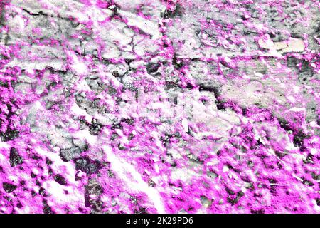 Texture of colorful graffiti paint on conrete and brick walls in red blue purple and silver Stock Photo