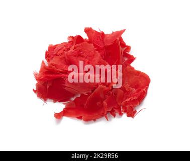 pickled pink ginger on a white background Stock Photo