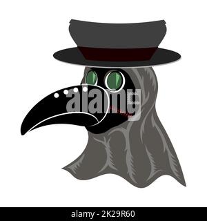 Plague Doctor Mask Isolated on White Background Stock Photo