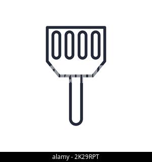 Stylish thin line kitchen spatula icon isolated on white background - Vector Stock Photo