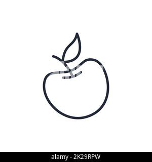 Stylish thin line apple icon isolated on white background - Vector Stock Photo