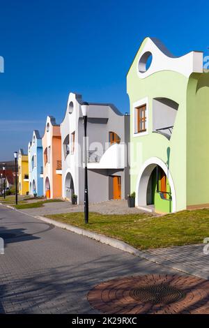 Modern architecture Opile sklepy in Velke Pavlovice, Southern Moravia, Czech Republic Stock Photo