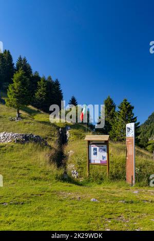 Trenches from First World War near Monte Grappa, Province of Treviso, Veneto Region, Italy Stock Photo