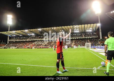 Brussels, Belgium, 22 September 2022, Belgium's Kevin De Bruyne pictured during a soccer game between Belgian national team the Red Devils and Wales, Thursday 22 September 2022 in Brussels, game 5 (out of six) in the Nations League A group stage. BELGA PHOTO BRUNO FAHY Stock Photo