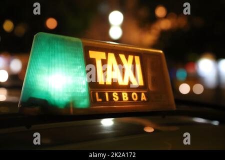 Taxi in Lisbon, the capital city of Portugal. Europe Stock Photo