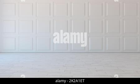 White square decorative wall panels concept 3d illustration Stock Photo