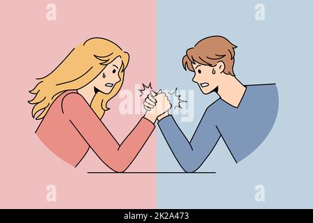 Gender conflicts and sexism concept Stock Photo