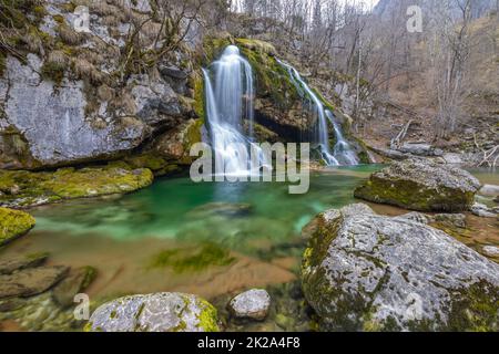 Waterfall Virje (Slap Virje), Triglavski national park, Slovenia Stock Photo