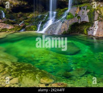 Waterfall Virje (Slap Virje), Triglavski national park, Slovenia Stock Photo