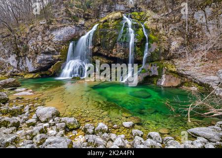 Waterfall Virje (Slap Virje), Triglavski national park, Slovenia Stock Photo