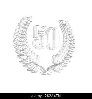 Number 5, stars and laurels isolated on white background. 3D illustration  Stock Photo - Alamy