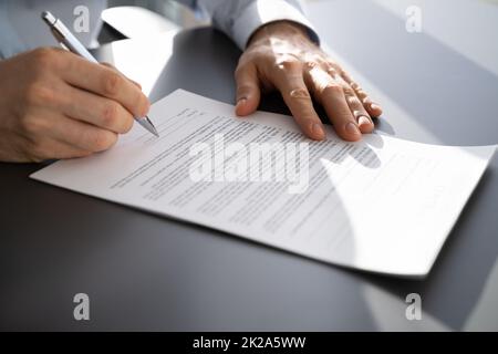 Legal Document Signature Stock Photo