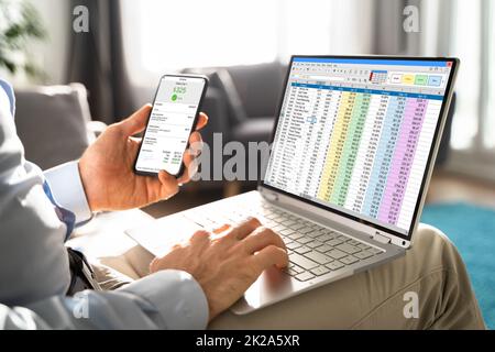 Digital Electronic Bill And Accountant E Invoice Stock Photo