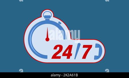 24/7 support concept Stock Photo