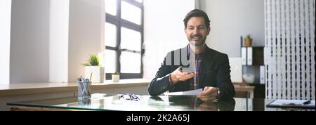 Remote Cheque Deposit Using Mobile Phone Stock Photo