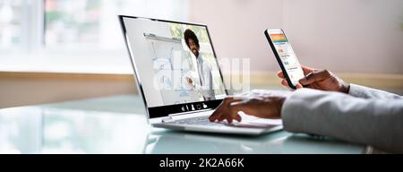 Virtual Online Training Program Stock Photo