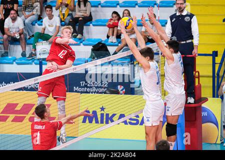 Montesilvano, Pescara, Italy. 22nd Sep, 2022. in action during the CEV U20 Volleyball European Championship 2022 in Montesilvano (Credit Image: © Elena Vizzoca/Pacific Press via ZUMA Press Wire) Stock Photo