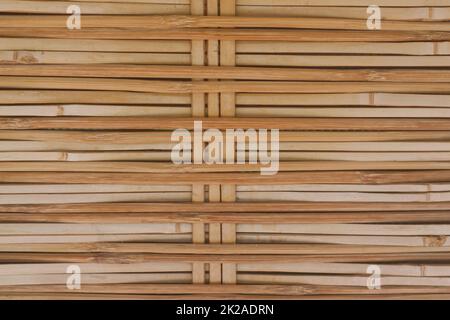 Close Up Decorative Old Bamboo Wood Of Fence Wall Background Stock