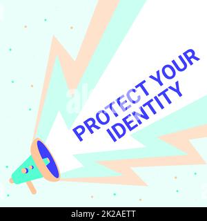 Conceptual display Protect Your Identity, Business showcase enabling ...