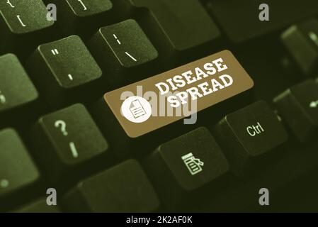 Hand writing sign Disease Spread. Word Written on Direct transfer of a viral agent through a persontoperson contact Writing Online Research Text Analysis, Transcribing Recorded Voice Email Stock Photo