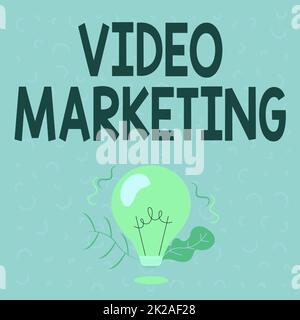 Conceptual display Video Marketing. Business idea create short videos about specific topics using articles Illuminated Light Bulb Drawing Plants Shell Showing Technology Ideas. Stock Photo