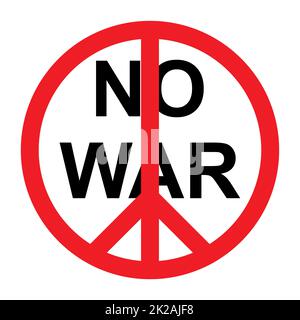 Red sign pacifism NO WAR on a white background - Vector Stock Photo