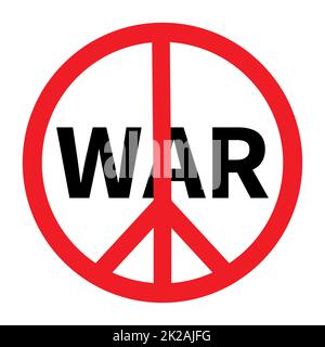 Red sign pacifism WAR on a white background - Vector Stock Photo