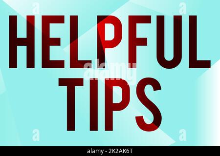 Conceptual display Helpful Tips, Internet Concept service advice help support assistance and quick tips Line Illustrated Backgrounds With Various Shap Stock Photo