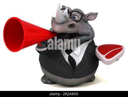 Fun rhinoceros - 3D Illustration Stock Photo