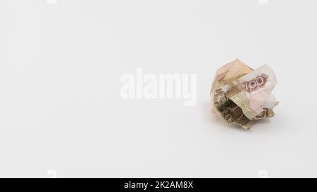The crumpled old banknote of 100 russian rubles Stock Photo - Alamy