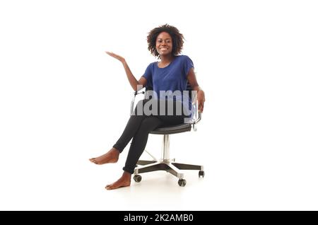 Wow. an expressing young black woman. Stock Photo
