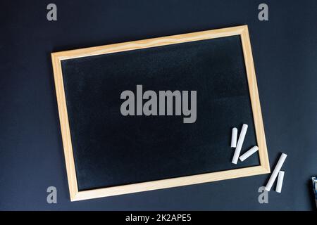a blank black chalkboard Stock Photo