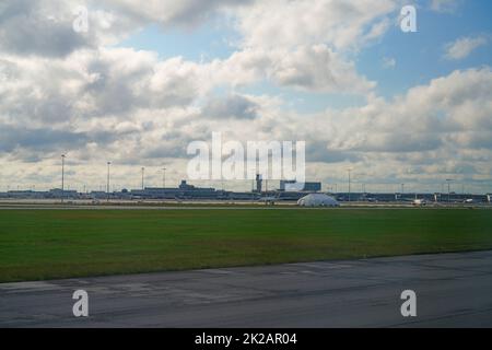 MONTREAL, CANADA -14 SEP 2022- View of the Montreal Pierre Elliott Trudeau International Airport (YUL), formerly known as Dorval. It is the busiest ai Stock Photo