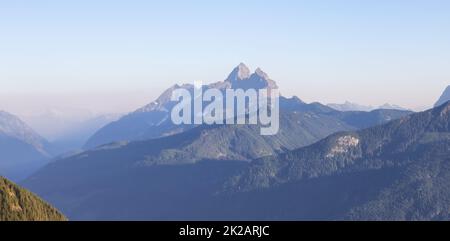Canadian Landscape during sunny day. Taken from Elk Mountain Stock Photo
