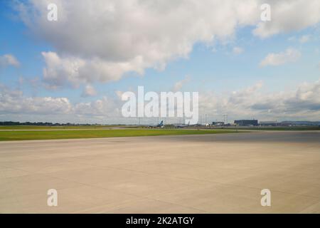 MONTREAL, CANADA -14 SEP 2022- View of the Montreal Pierre Elliott Trudeau International Airport (YUL), formerly known as Dorval. It is the busiest ai Stock Photo