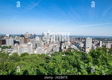 Downtown Montreal from Kondiaronk Belvedere Stock Photo