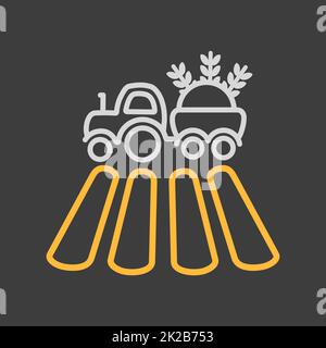 Tractor on field vector flat icon Stock Photo - Alamy