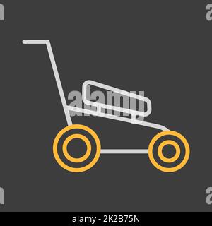 Lawn mower vector icon. Gardening grass-cutter Stock Photo