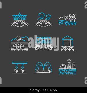Farm Field icon. Agriculture irrigation sign Stock Photo - Alamy