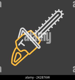 Garden chainsaw isolated vector icon Stock Photo