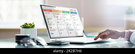 Kanban Scrum Schedule Board Plan App Stock Photo