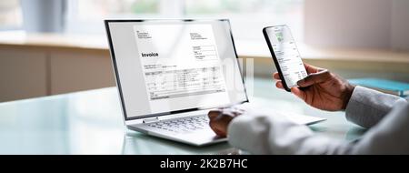 Digital Invoice Document Or Payment Receipt Stock Photo