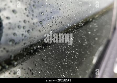 Water drops on surface Stock Photo