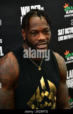 Las Vegas, Nevada, USA. 22nd Sep, 2022. Deontay Wilder media day workout before his fight against Robert Helenius on October 15th at UFC Apex Gym in Las Vegas, Nevada, on September 22, 2022. Credit: Dee Cee Carter/Media Punch/Alamy Live News Stock Photo