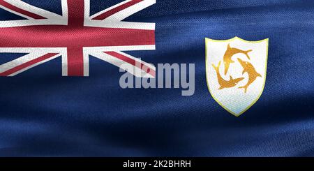 Anguilla flag - realistic waving fabric flag Stock Photo