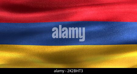 Armenia flag - realistic waving fabric flag Stock Photo