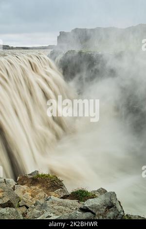 Powerful Dettifoss waterfall in Iceland Stock Photo