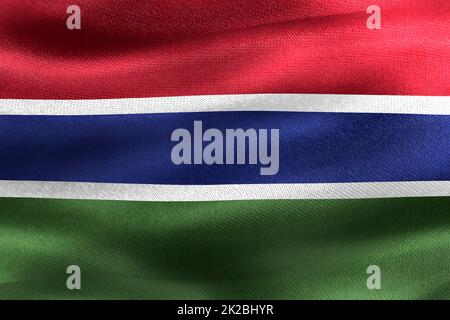 Gambia flag - realistic waving fabric flag Stock Photo